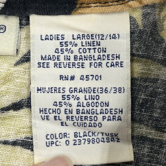 White Stag Linen Blend Floral Maxi Dress Womens Large Tropical Mature Resort - Picture 8 of 15